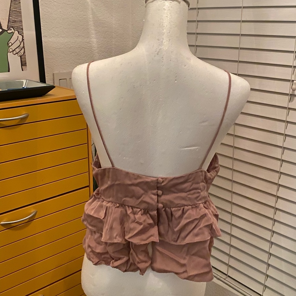Elegant Pink Ruffle Top - Picture 2 of 6
